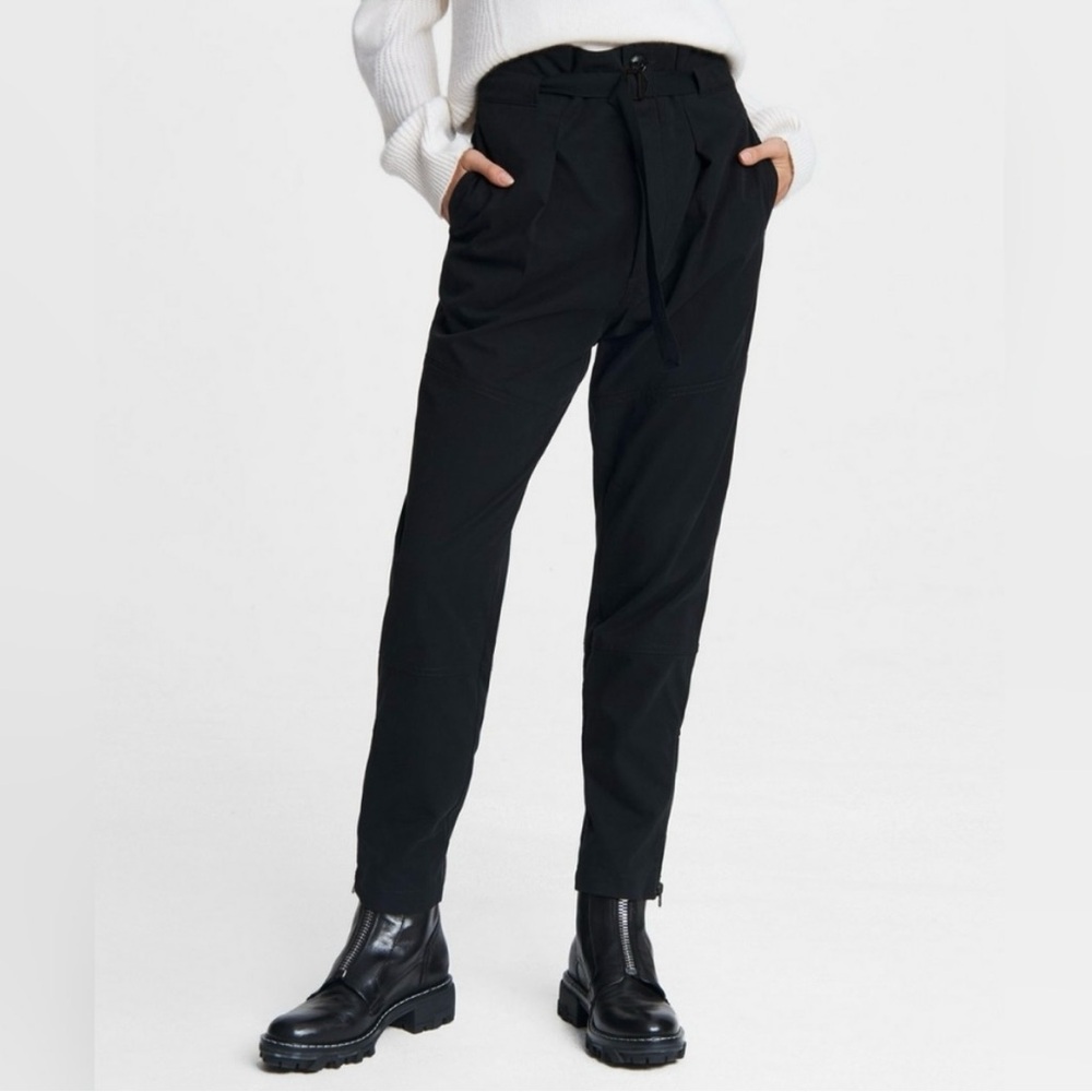rag & bone Belted Hunter Cargo Pant Cropped Black Womens Size 24